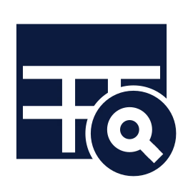 Table search icon, Sharp Solid style