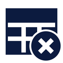 Table x icon, Sharp Solid style