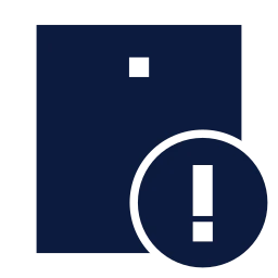 Tablet alert icon, Sharp Solid style