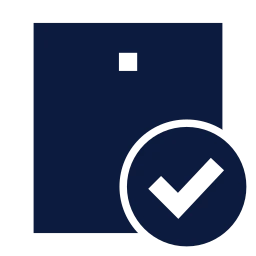 Tablet check icon, Sharp Solid style