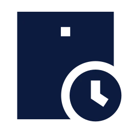 Tablet clock icon, Sharp Solid style