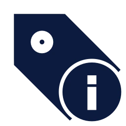Tag info icon, Sharp Solid style