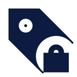 Tag lock icon, Sharp Solid style
