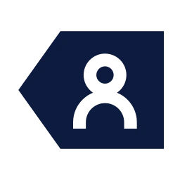 Tag person icon, Sharp Solid style