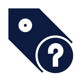 Tag question icon, Sharp Solid style