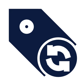 Tag refresh icon, Sharp Solid style