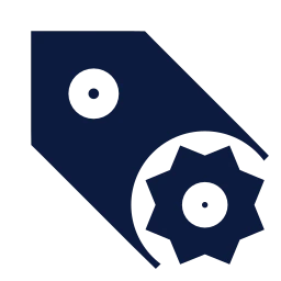Tag settings icon, Sharp Solid style