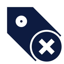 Tag x icon, Sharp Solid style