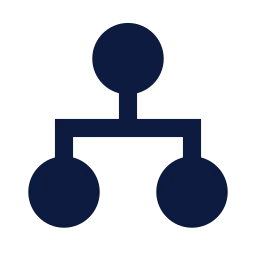 Team hierarchy icon, Sharp Solid style