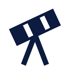 Telescope icon, Sharp Solid style