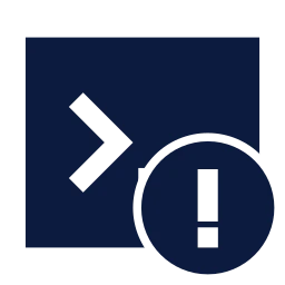 Terminal alert icon, Sharp Solid style