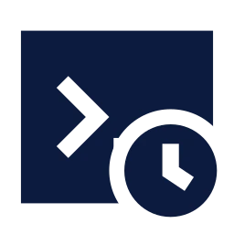 Terminal clock icon, Sharp Solid style