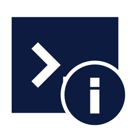 Terminal info icon, Sharp Solid style
