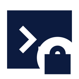 Terminal lock icon, Sharp Solid style