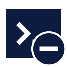 Terminal minus icon, Sharp Solid style