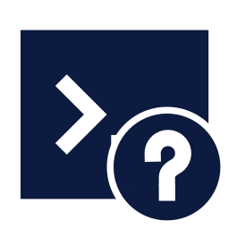 Terminal question icon, Sharp Solid style