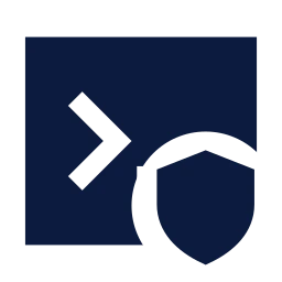 Terminal shield icon, Sharp Solid style