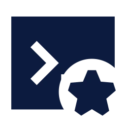 Terminal star icon, Sharp Solid style