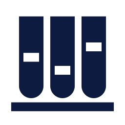 Test tubes icon, Sharp Solid style