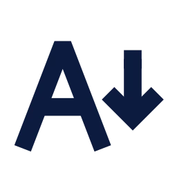 Text size decrease icon, Sharp Solid style