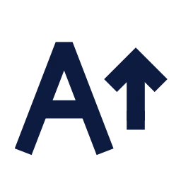 Text size increase icon, Sharp Solid style