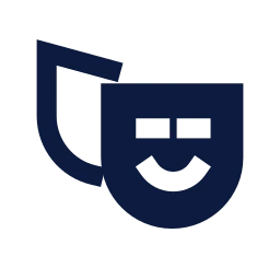 Theater masks icon, Sharp Solid style