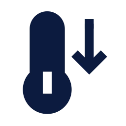 Thermometer cold icon, Sharp Solid style