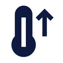 Thermometer hot icon, Sharp Solid style