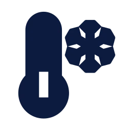 Thermometer snow icon, Sharp Solid style