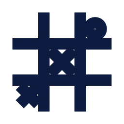 Tic tac toe icon, Sharp Solid style