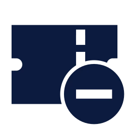Ticket minus icon, Sharp Solid style