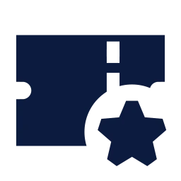Ticket star icon, Sharp Solid style