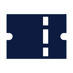 Ticket icon, Sharp Solid style
