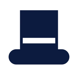 Top hat icon, Sharp Solid style