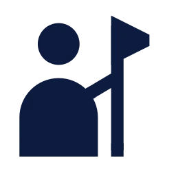 Tour guide icon, Sharp Solid style