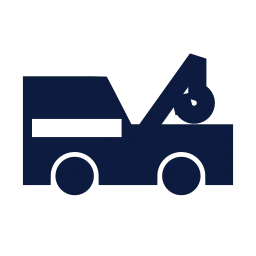 Tow truck icon, Sharp Solid style