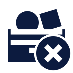 Toy box x icon, Sharp Solid style