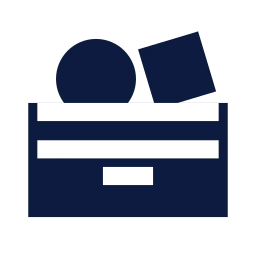 Toy box icon, Sharp Solid style