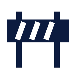 Traffic barrier icon, Sharp Solid style