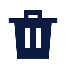 Trash icon, Sharp Solid style