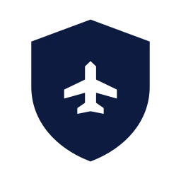 Travel insurance icon, Sharp Solid style
