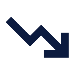 Trending down icon, Sharp Solid style