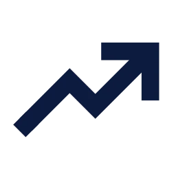 Trending up icon, Sharp Solid style