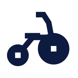 Tricycle icon, Sharp Solid style