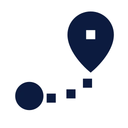 Trip route icon, Sharp Solid style