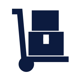Trolley hand icon, Sharp Solid style
