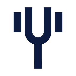 Tuning fork icon, Sharp Solid style