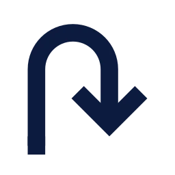 U turn icon, Sharp Solid style