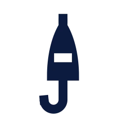 Umbrella closed icon, Sharp Solid style
