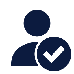 User check icon, Sharp Solid style